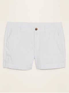 classic white shorts Mid-Rise Everyday Eyelet Shorts for Women -- 5-inch inseam