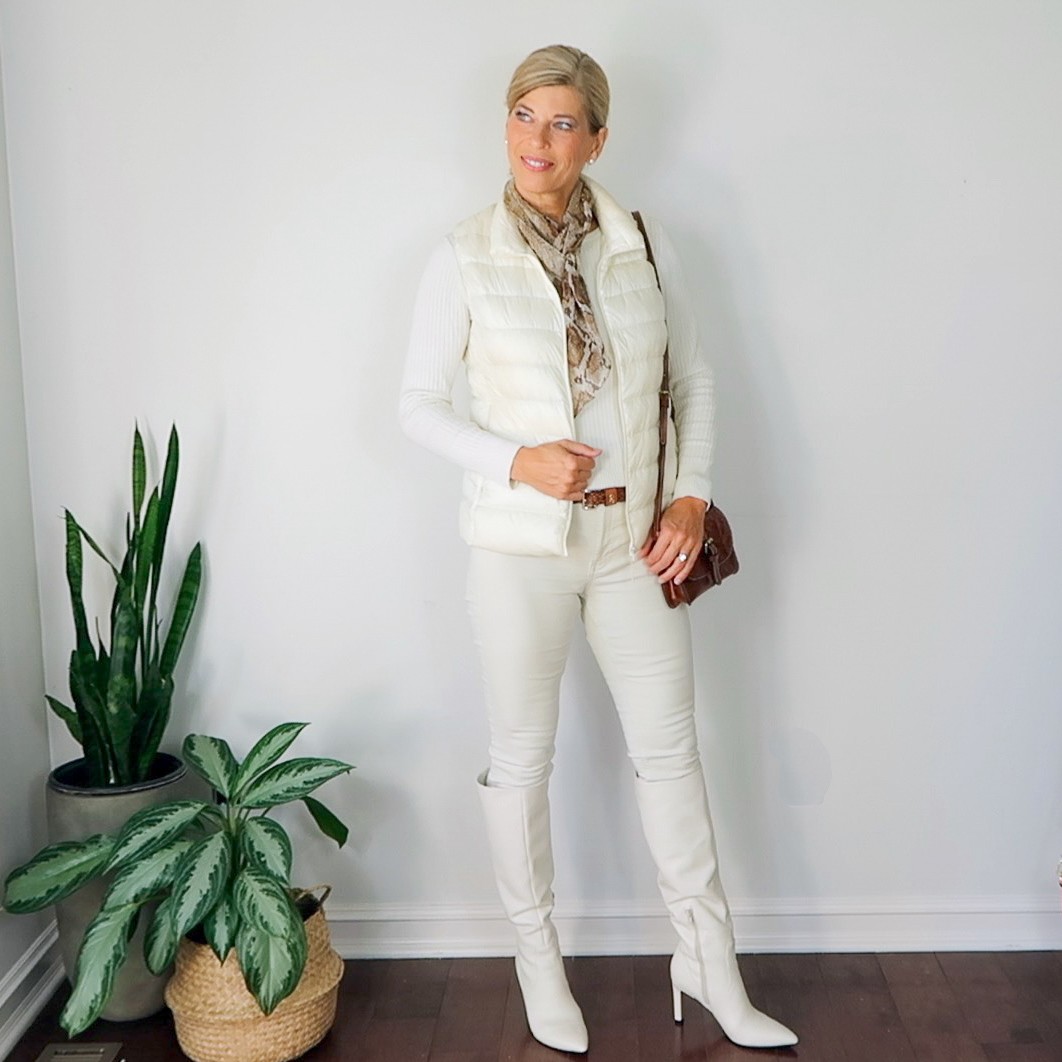 all ivory outfit how to wear a scarf