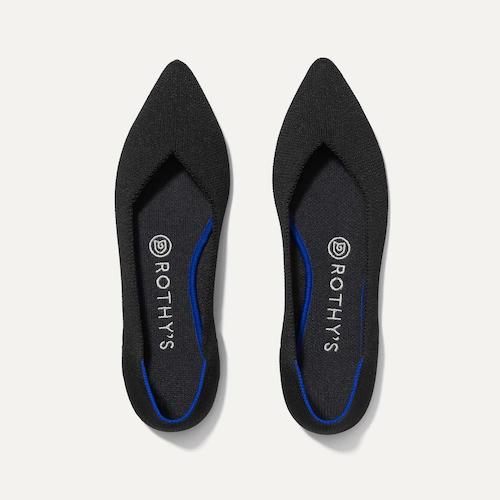 Rothy's Black Pointed Toe Flats Style Tips