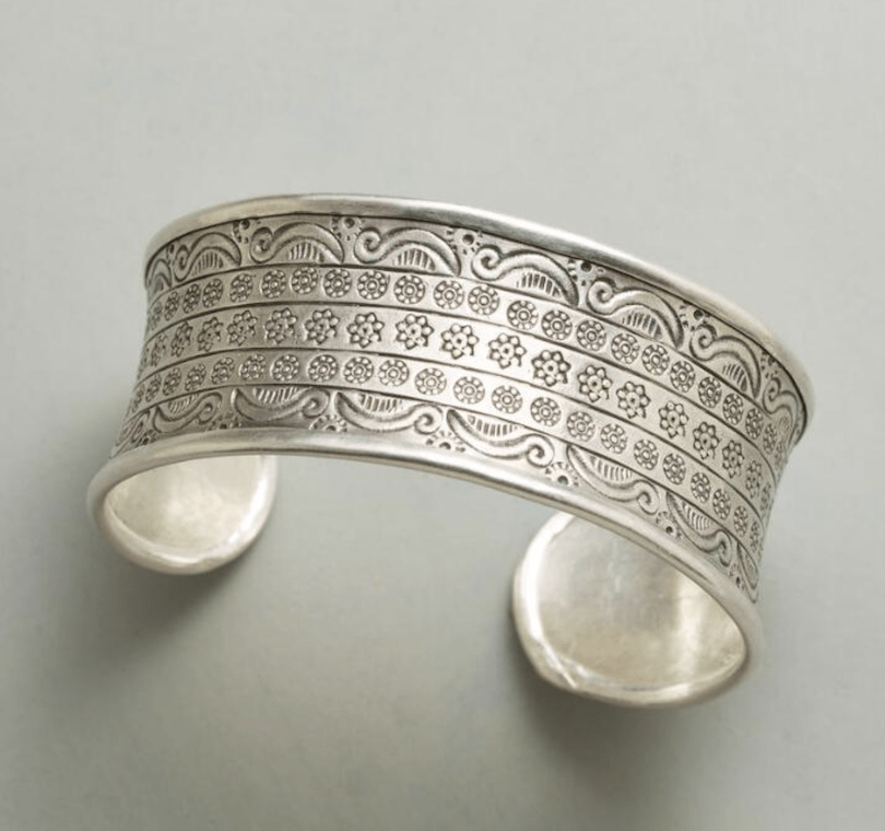 charming boho sterling silver cuff bracelet