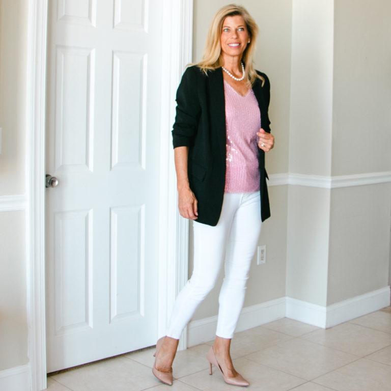 Pink Dinner Date Outfit Ideas for Women over 50