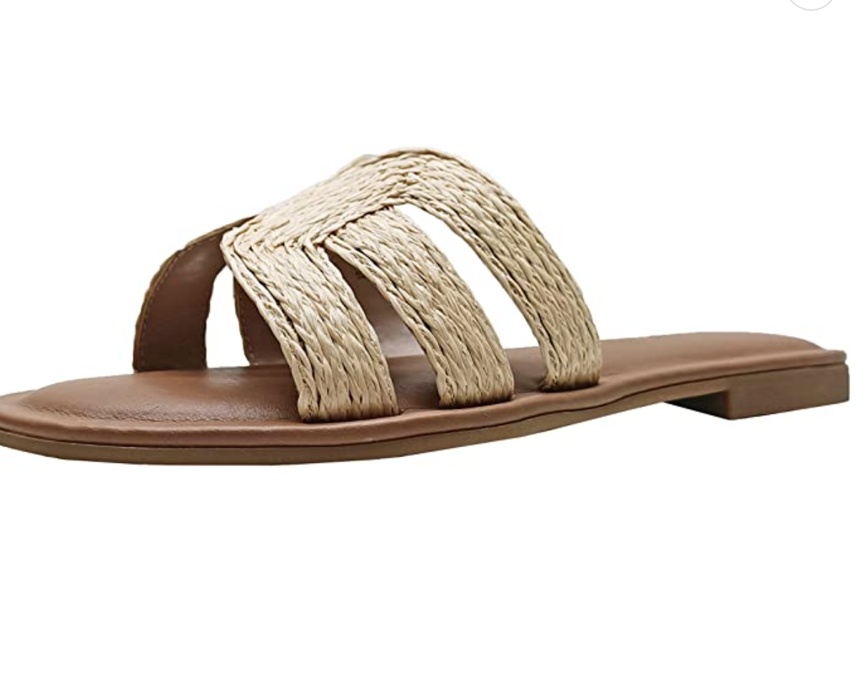 Raffia Slide Sandals