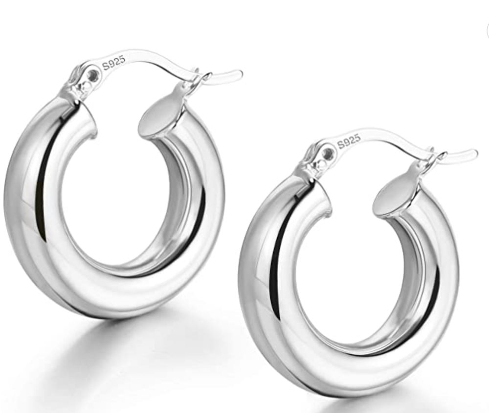 chunky silver hoop earrings