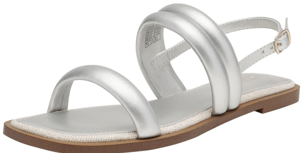 flat silver sandals for summer