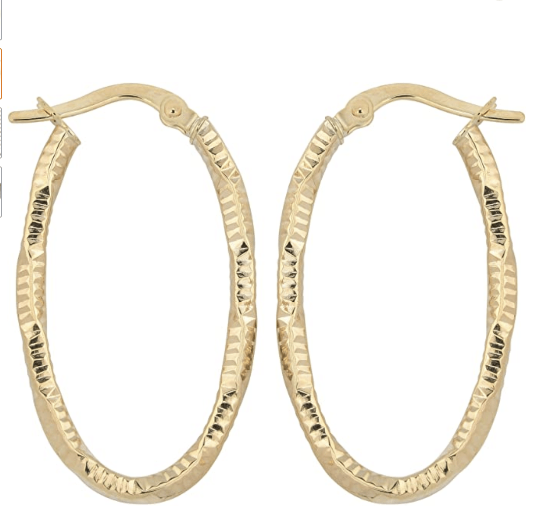 gold diamond-cut hoop earrings