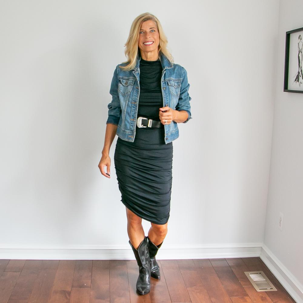Transitioning Your Denim Skirt Through Fall with a Duster Cardigan