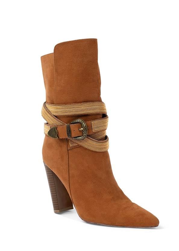 camel suede western boots